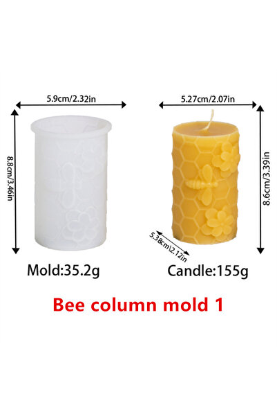 Choice1 قالب شمعة على شكل عمود النحل، قالب شمعة من السيليكون على شكل قرص العس...