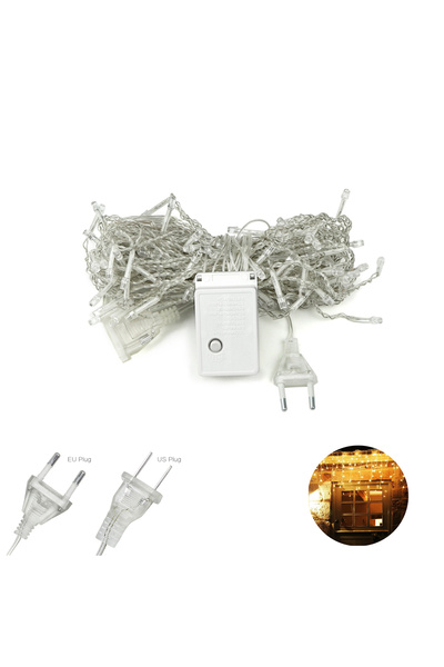 Choice 220 فولت قابس أوروبي أبيض دافئ لتزيين الزفاف 5 أمتار ستارة LED سلسلة أ...