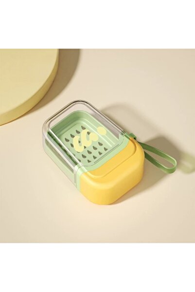 Choice علبة صابون صفراء خضراء للسفر، حاوية مانعة للتسرب مع غطاء للسفر والتخيي...