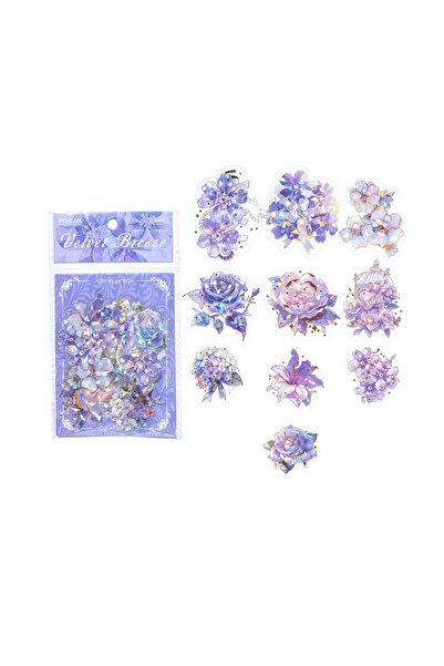 choice2 مجموعة من 20 قطعة من ملصقات التذهيب بالليزر PET والنباتات والزهور وال...