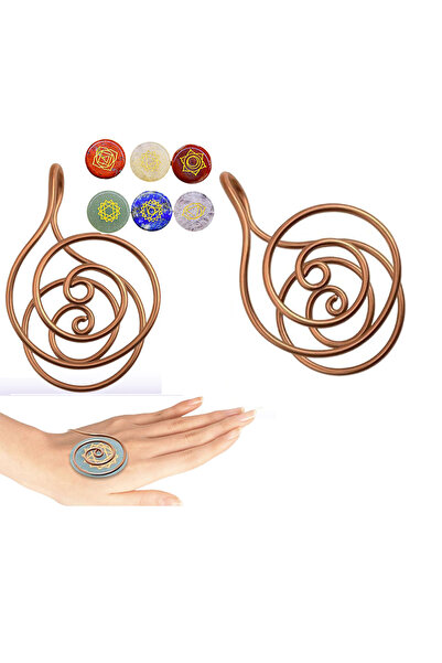 Choice حلقات يد حلزونية من النحاس قابلة للتعديل على شكل كف من الريكي لعلاج ال...