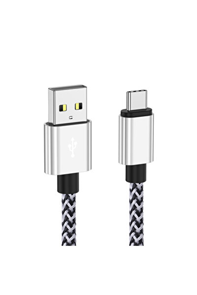 Choice 2 متر أبيض 1 قطعة 3A USB نوع C كابل شحن سريع شاحن البطارية سلك النايلو...