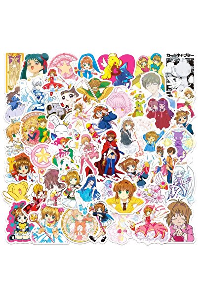 Choice 50 قطعة من ملصقات بطاقات آسر ساكورا المضحكة، ملصقات أنمي سحرية، أمتعة، كمبيوتر محمول، جيتار، دراجة، C