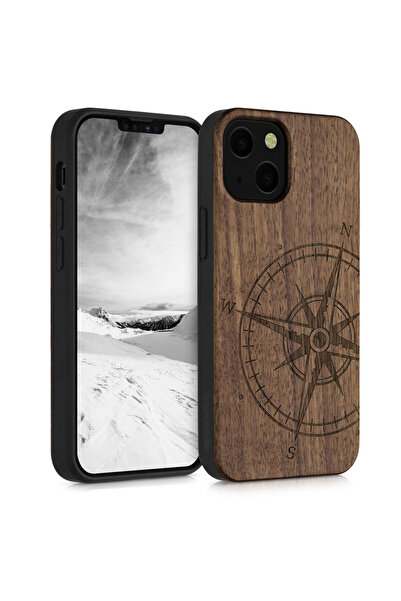 KWmobile Carcasă pentru iPhone 13 Mini, Lemn, Maro, 55936.01