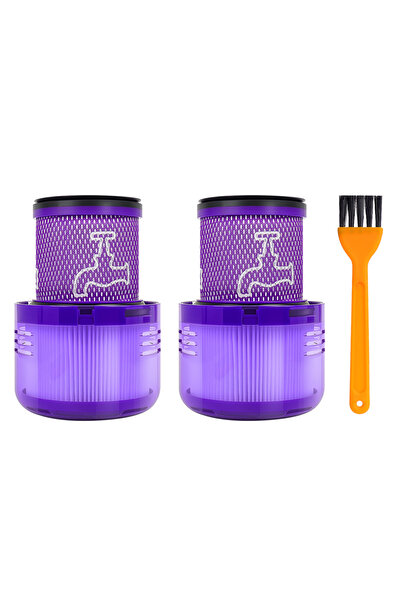 Choice قطعتان مع فرشاة - فلتر HEPA قابل للغسل لقطع غيار مكنسة دايسون V11 وV15...