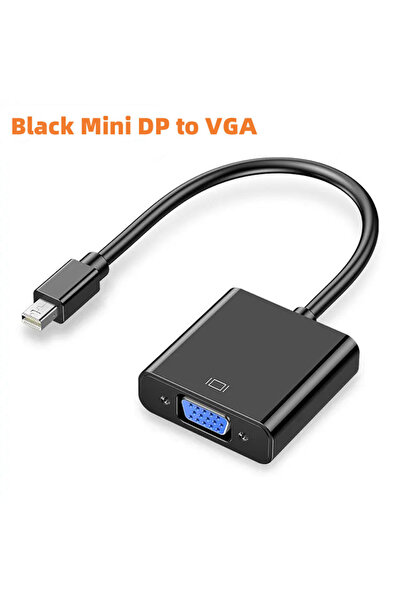 Choice Black Mini DP to VGA Cable Adapter Mini Thunderbolt to VGA Converter 1080p Mini DisplayPort Display