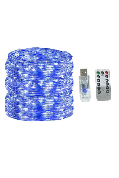 Choice سلسلة إضاءة LED زرقاء بطول 30 مترًا، مزودة بـ 300 مصباح LED، متوفرة بأ...