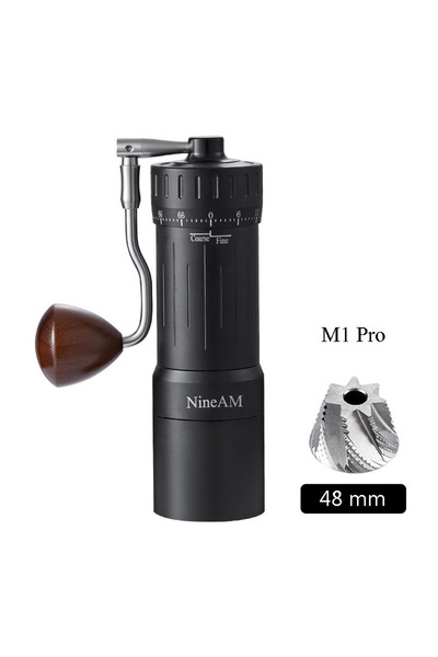 Choice مطحنة قهوة يدوية Black NineAM M1/Pro 2024 تم ترقيتها حديثًا بمخروط من الفولاذ المقاوم للصدأ مقاس 48 مم مناسب