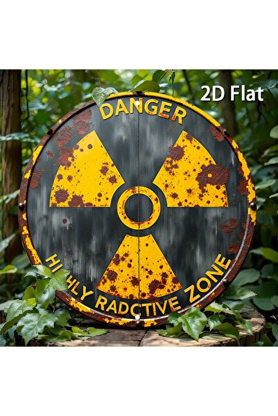 Miniso لافتة خطر دائرية من الألومنيوم مقاس 20×20 سم - منطقة شديدة الإشعاع، 7....