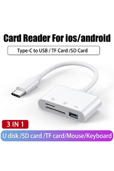 Choice For Type C Premium 3-in-1 USB-C OTG Adapter: SD/TF Memory Card Reader and Charging Port For iPhone 1
