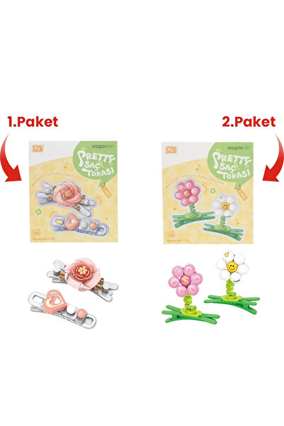 Vagonlife 4-Piece Hair Clip Set, Assemble First, Then Attach (2 Packs of 4 Pieces Will Be Sent) Building Block Clip Set Ff