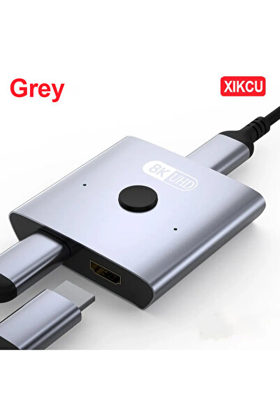 Choice grey XIKCU 8K Bi-Directional HDMI-Compatible 2.1 Switch Splitter 2 in 1 Out Ultra HD 4K@120Hz 8K@60H