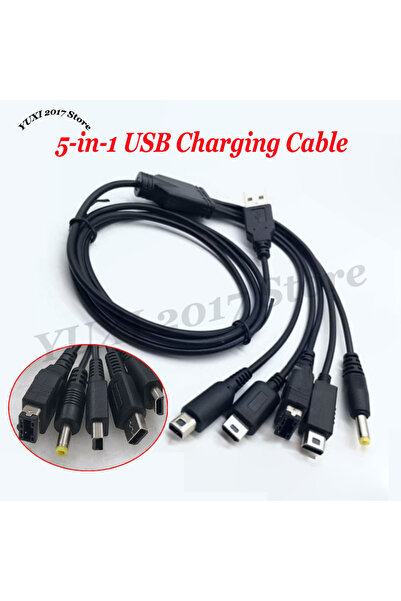 Choice كابل شحن USB 5 في 1، قطعة واحدة، مناسب لجهاز 3DS XL NDS Lite NDSI LL WII U GBA Charger Sui