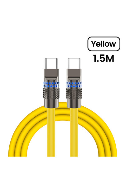 Choice كابل بيانات من النوع C إلى النوع C فائق الشحن باللون الأصفر بقوة 240 و...