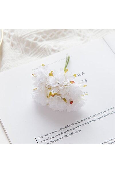 Choice 18 قطعة من الزهور الاصطناعية البيضاء لتزيين المنزل ودفتر الذكريات وحفل...