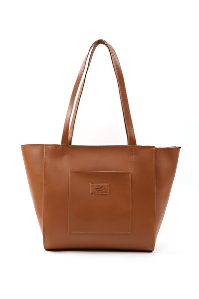 SHAKA Taba Shk255 Large Size Faux Leather Hand, Arm and Shoulder Bag with Front Pocket and Zipper