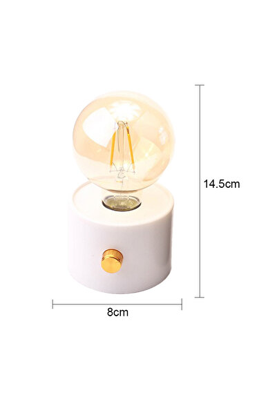Choice White Battery LED Night Light Battery Powered Bulb Lamp Desktop Office Light Retro Bulb Shape Night