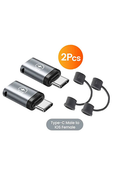Choice قطعتان من النوع C ذكر لأجهزة IOS أنثى إلى USB C ذكر محول من النوع C إلى iPhone محول شحن سريع