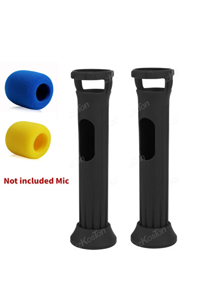 Choice Black Silicone Protective Case for JBL Wireless Two Microphone 2 Pack with Foam Cover Anti-Rolling B