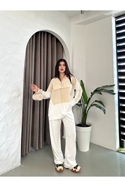 Moda İkra Women's Zip-Front Hoodie Top and Bottom Set