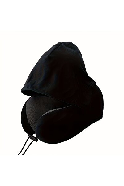 Choice وسادة سفر سوداء على شكل حرف U قابلة للغسل لحماية الرقبة مع غطاء دعم مح...