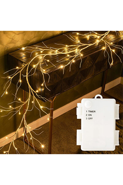 Choice 48 مصباح LED أصفر 48 مصباح LED لشجرة البتولا على شكل فرع كرمة اصطناعي ...