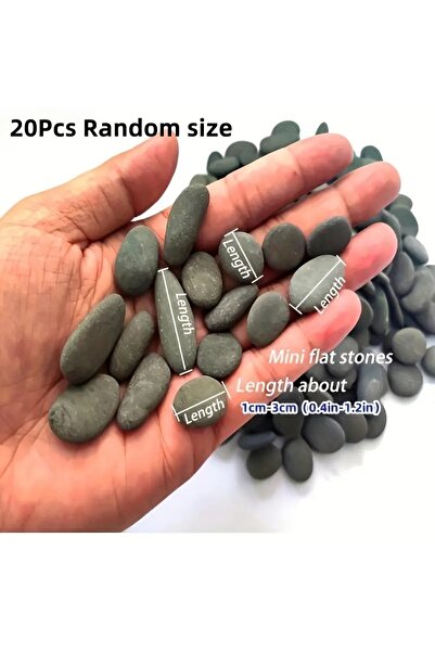 Choice 20Pcs Random size 20Pcs Natural River Rocks Smooth Flat Stones in Grayish-Black Tones Perfect for Ha