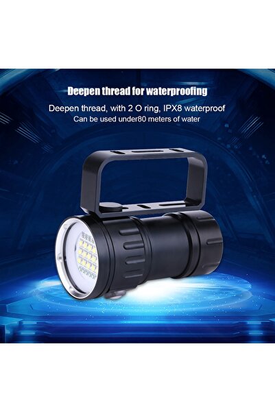 Choice مصباح يدوي IPX8 18000 لومن 500 متر مقاوم للماء تحت الماء للتخييم في الهواء الطلق مصباح يدوي للتخييم تحت الماء.