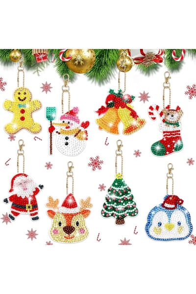 Choice YSK211-8 قطع 8-20 قطعة/مجموعة سلاسل مفاتيح DIY لوحة ماسية زينة عيد الم...