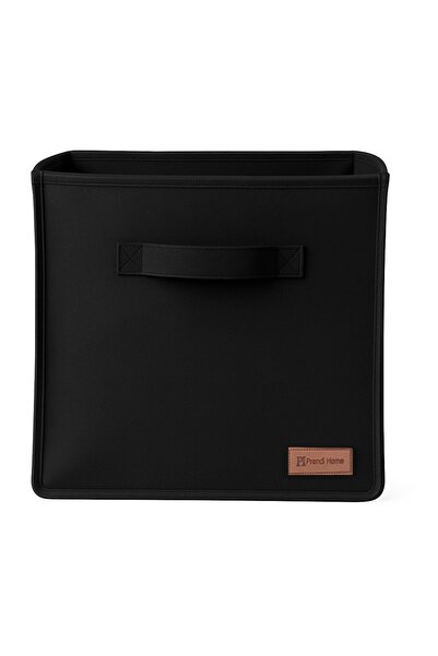 PH Prendi Home 2`li Siyah Saklama Kutusu 28x28x28 Dekoratif Kulplu Organizer Dolap İçi Çamaşır Oyuncak Düzenleyici