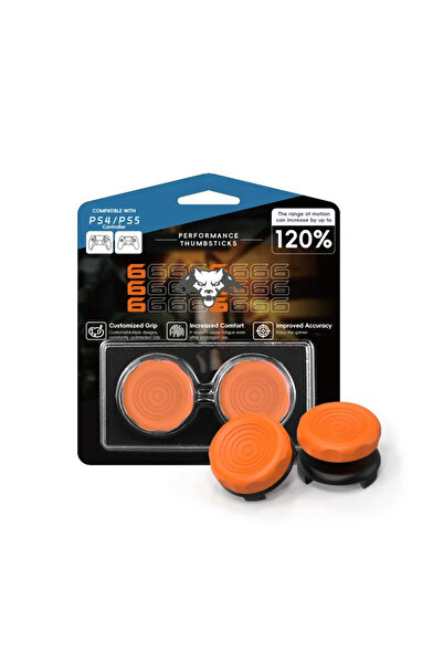 Choice For PS4-PS5-Orange PS4 PS5 Performance Thumb Grips (2-Pack) - High & L...
