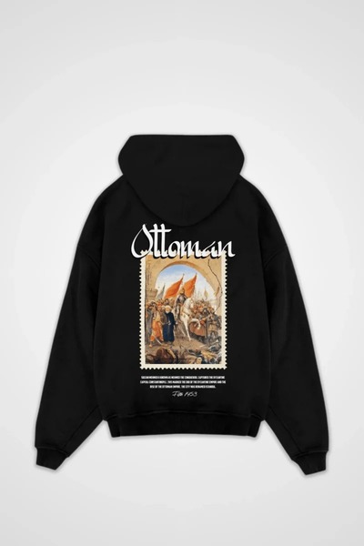 Hunors Sportswear & Company سترة عثمانية مطبوع للجنسين موديل قطن بغطاء رأس