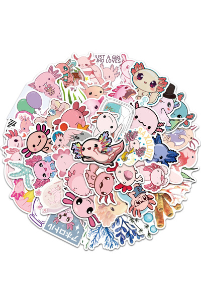 Choice 50 قطعة من ملصقات الرسوم المتحركة على شكل حيوان السمندل اللطيف من أكسو...