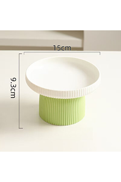 Choice Green white Elevated Ceramic Cat Bowl Non-Slip Pet Food DishHeavy Base...