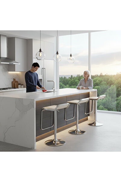 sharpdo 4PCS Bar Chair,High Back Small Round Stool, Comfortable Adjustable High Bar Chair with 360° Swivel