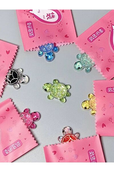 Choice 3.3 سم مزيج 10 قطع جديدة فلاش لطيف حجم الراتنج مضيئة سلحفاة DIY الملحقات حقيبة مفاجأة الوصول إلى السلاحف