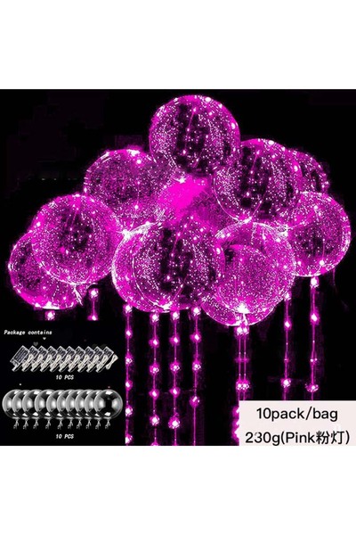 Choice 10 قطع 20 بوصة وردية 10 قطع 20 بوصة بالونات مضيئة تتوهج في الظلام مع س...
