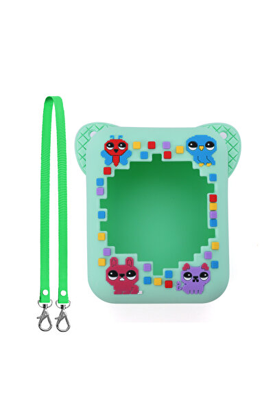Choice1 Green 3D Animal Print Silicone Case Protective Cover with Lanyard Protective Storage Holder Washable