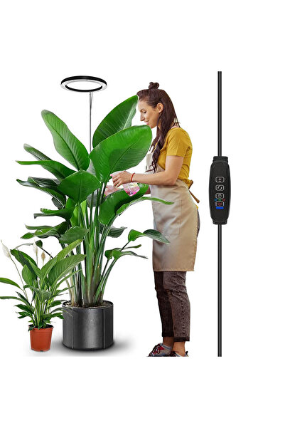 Choice مصابيح LED حلقية قابلة للتعديل بارتفاع 165 سم ومقبس أمريكي للنباتات الداخلية، ضوء نباتات كبير كامل الطيف f