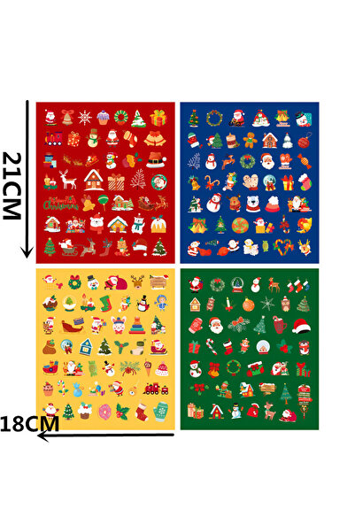 Choice مجموعة ملصقات عيد الميلاد المكونة من 170 قطعة من جوارب سانتا كلوز ورجل...