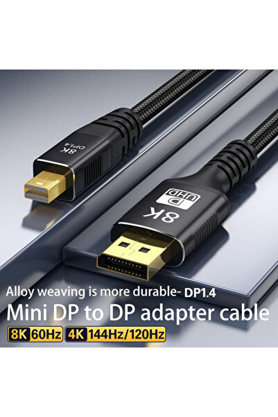 Choice 2m Minidp to Dp Cable Version 1.4 8K60 Graphics Card Mini Dp to Dp Adapter Thunderbolt 2 Suitable fo