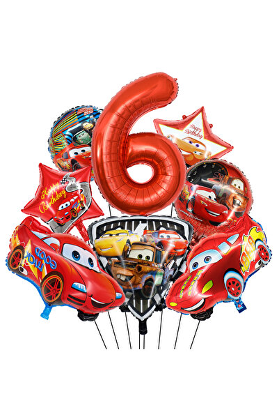 Choice مجموعة بالونات لايتنينج ماكوين رقم 6 من 8 قطع، مناسبة لحفلات استقبال ا...