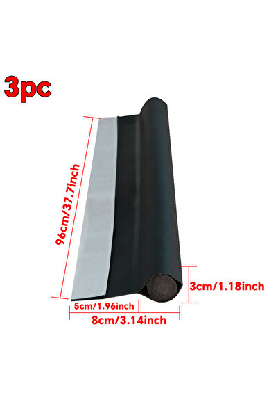 Choice شريط إغلاق سفلي للباب أسود 96 سم × 3 قطع، مقاوم للرياح، ومضاد للضوضاء،...