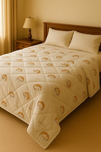 HİG HOME Single Wool Winter Quilt – Superior Heat Retention and Warm Sleep Comfort with Natural and Thick Wool Filling