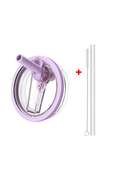 Choice قطعة واحدة من غطاء مانع للتسرب من القش أرجواني اللون سعة 40 أونصة لغطا...