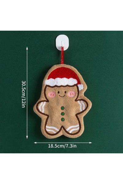 Choice مناشف يد من الصوف المرجاني بتصميم رجل خبز الزنجبيل فائقة الامتصاص، منا...