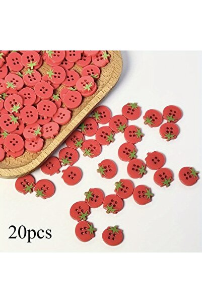 Choice 20 قطعة من أزرار الطماطم اللطيفة ذات الأربع فتحات، أزرار حرفية من الرا...
