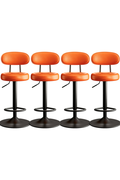 sharpdo 4PCS Bar Chair,High Back Small Round Stool, Comfortable Adjustable High Bar Chair with 360° Swivel