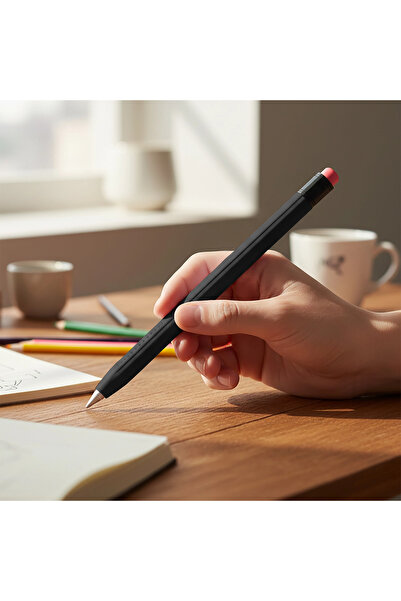 Huawei CaseOnn M-Pencil 1/2/3.Nesil Kılıf Klasik Retro Tasarım Mat Silikon Siyah