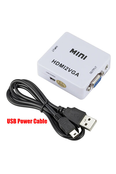 Choice WHITE HDMI-compatible To VGA Converter with 3.5mm Audio HDMI To VGA Adapter for Notebook Xbox360 DVD